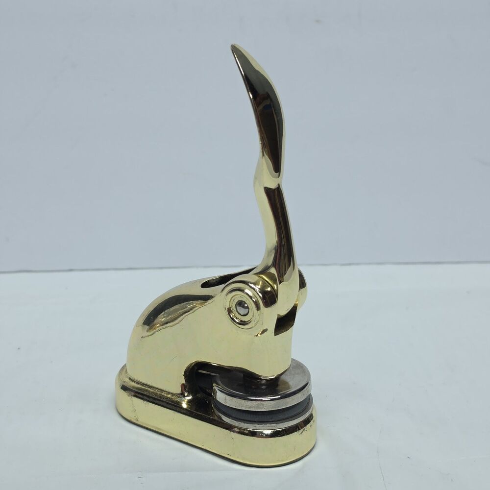 Vintage Embosser Desktop Press Monogram Address Seal Heavy Brass